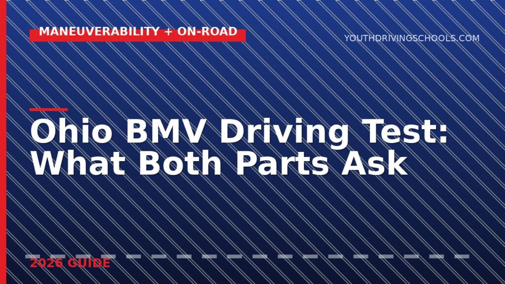 Ohio BMV driving test explained, maneuverability course and on-road skills test, Youth Driving Schools
