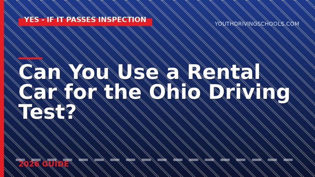 Using a rental car for the driving test in Ohio, vehicle inspection requirements, Youth Driving Schools