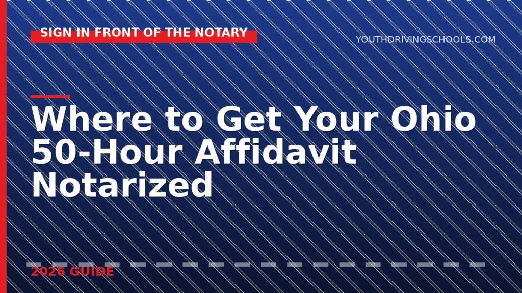 Getting the Ohio 50 hour affidavit notarized, where to go and what to bring, Youth Driving Schools